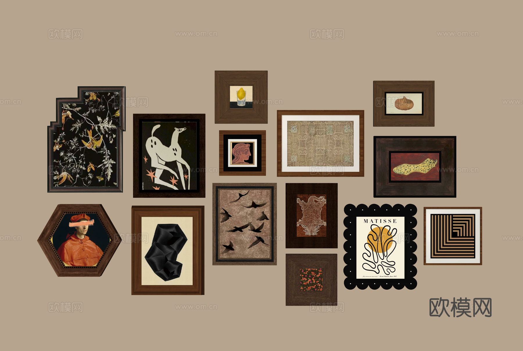 法式挂画su模型