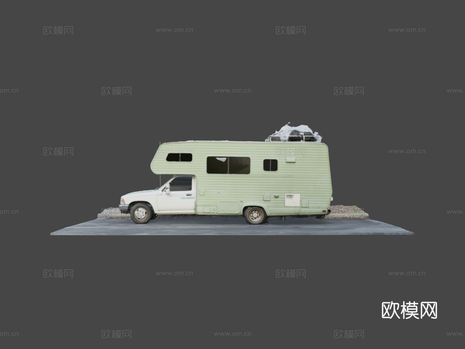老旧丰田露营车-RV-[扫描]3d模型下载（渲染图6）