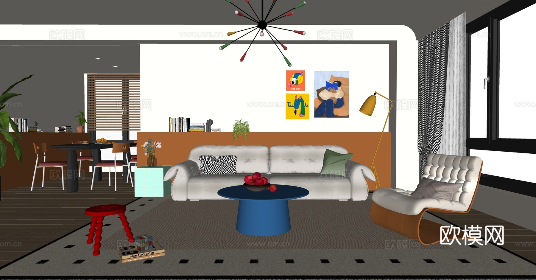 巴多胺客厅su模型