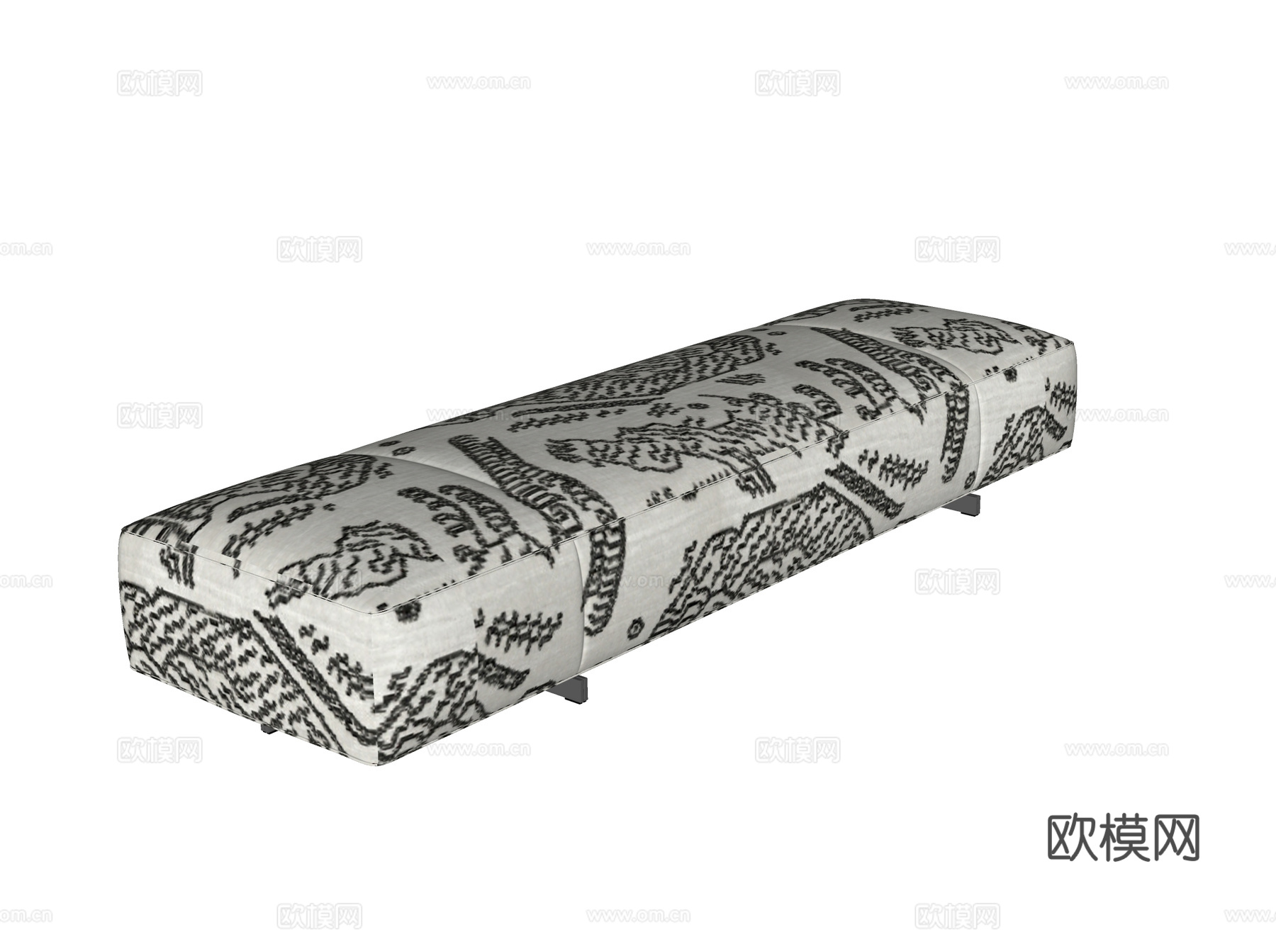 现代床尾凳su模型