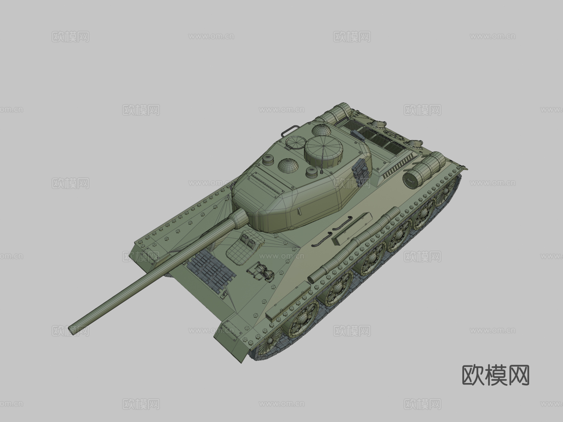 T-34 85坦克3d模型下载（渲染图2）