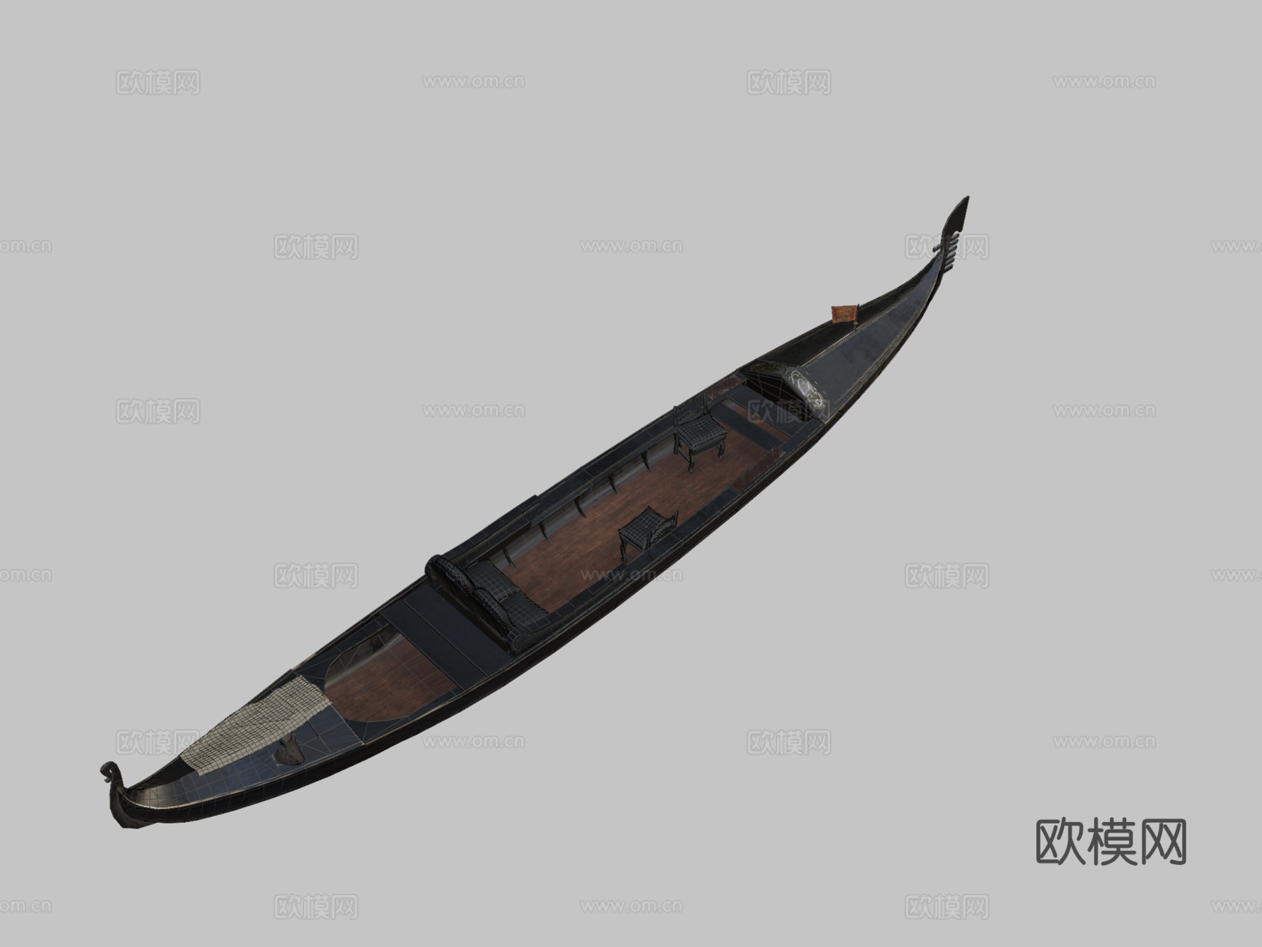 贡多拉3d模型下载（渲染图2）