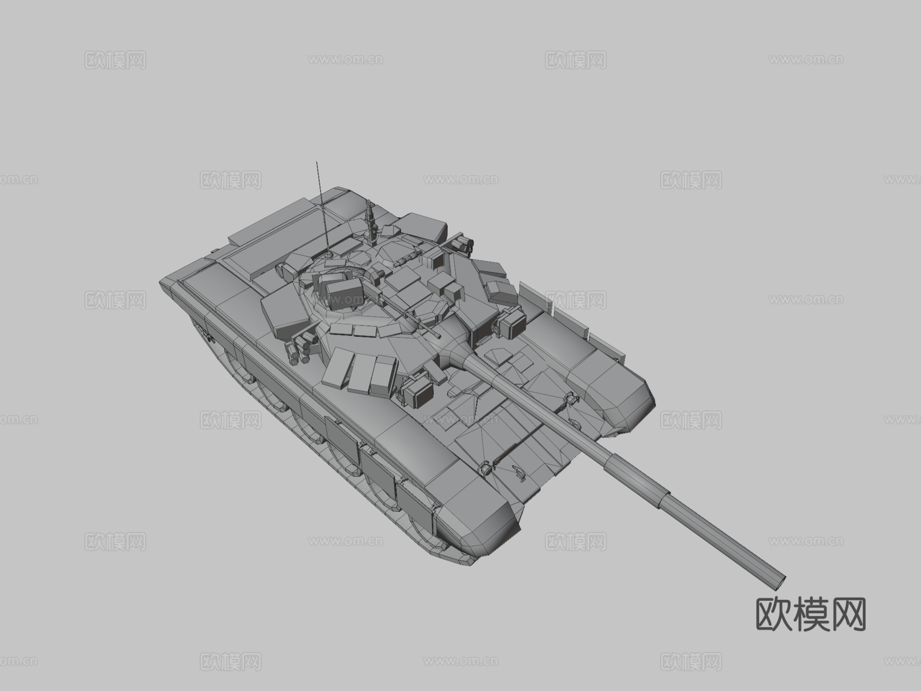 俄罗斯 T-90 主战坦克3d模型下载（渲染图3）