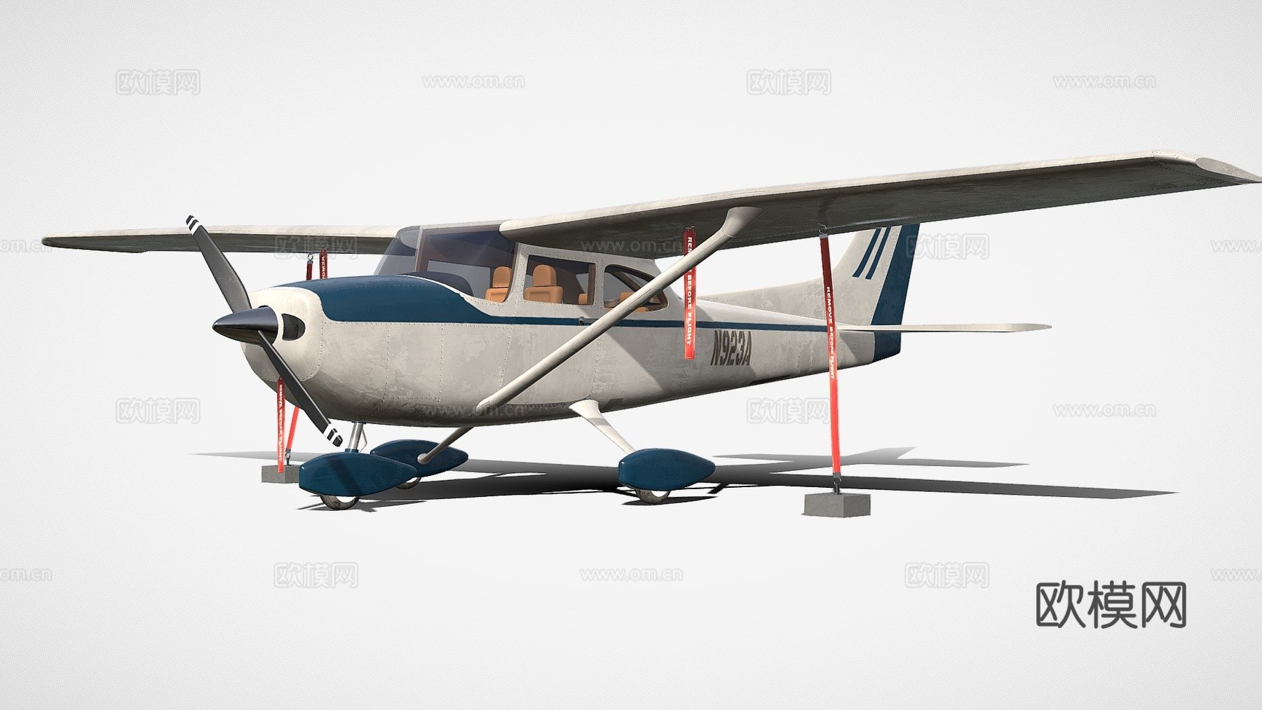 塞斯纳172SP3d模型下载（渲染图1）