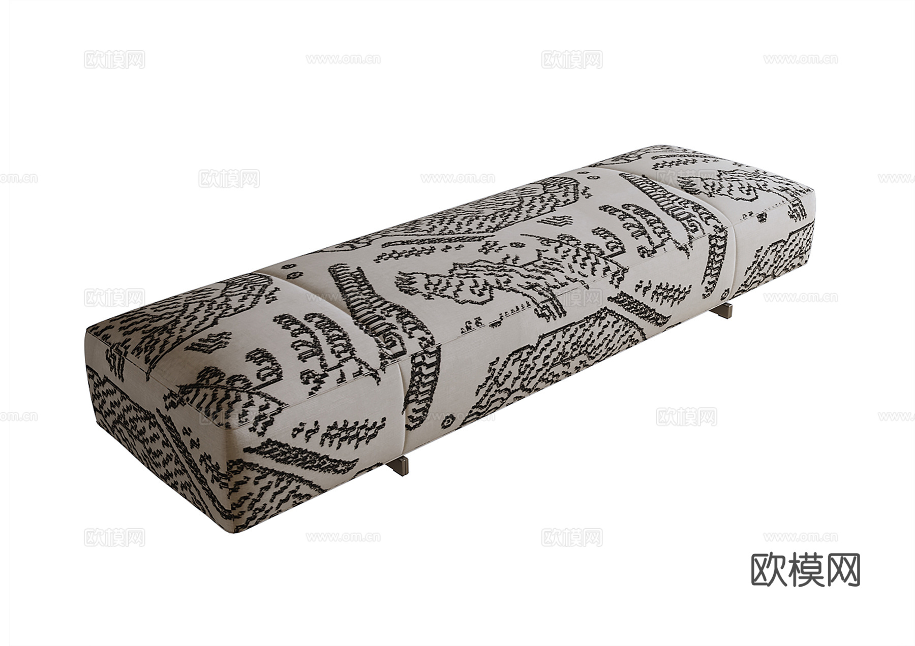 现代床尾凳su模型