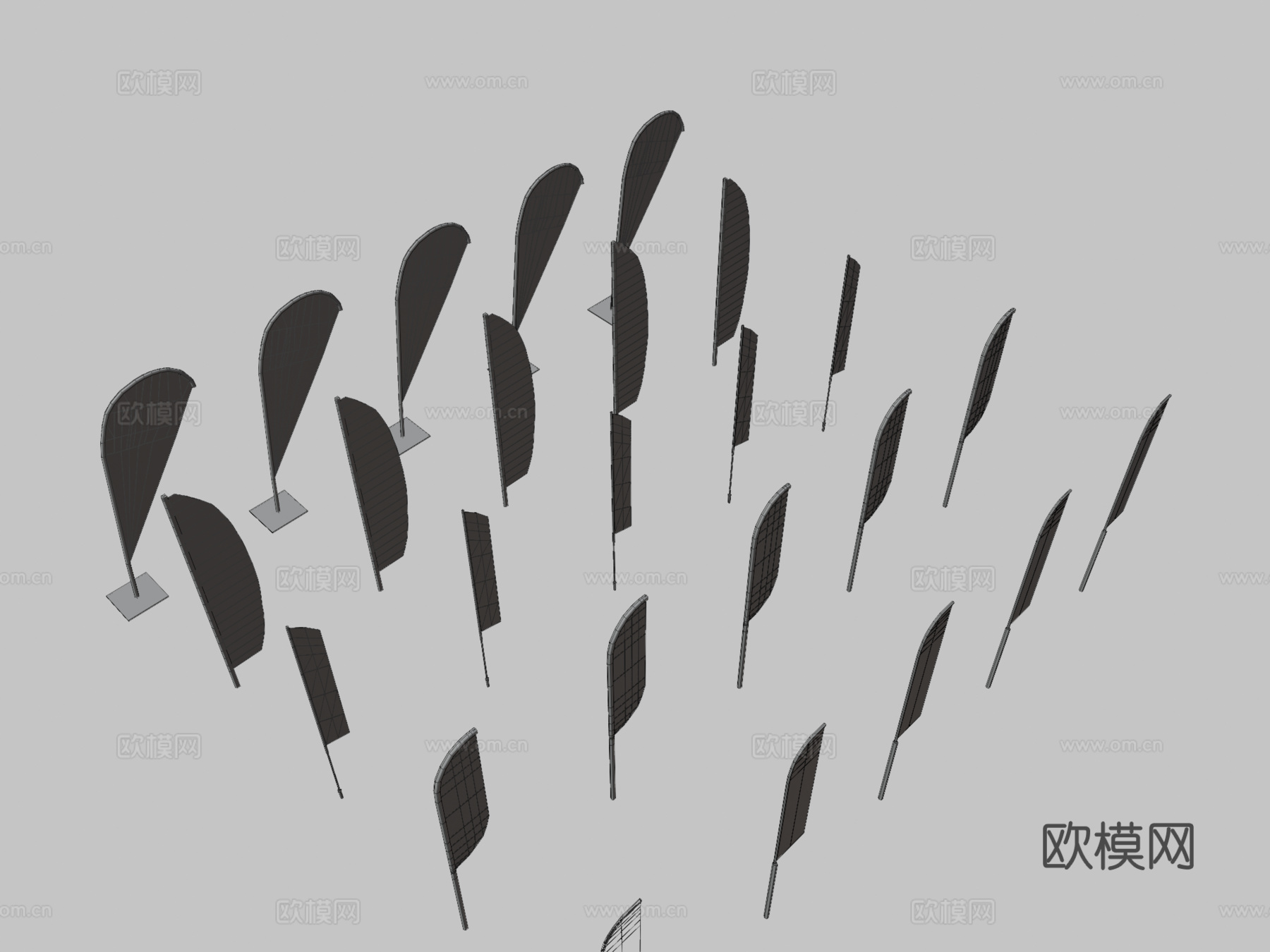 赛车旗帜53d模型下载（渲染图3）