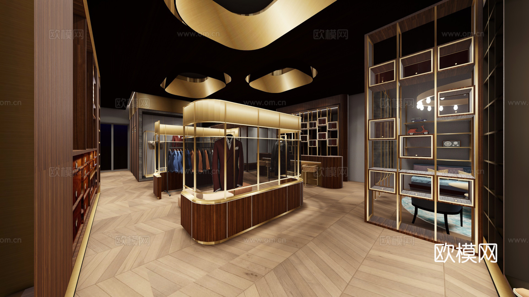 高档西服服装店 最新全套 效果图 施工图设计cad施工图