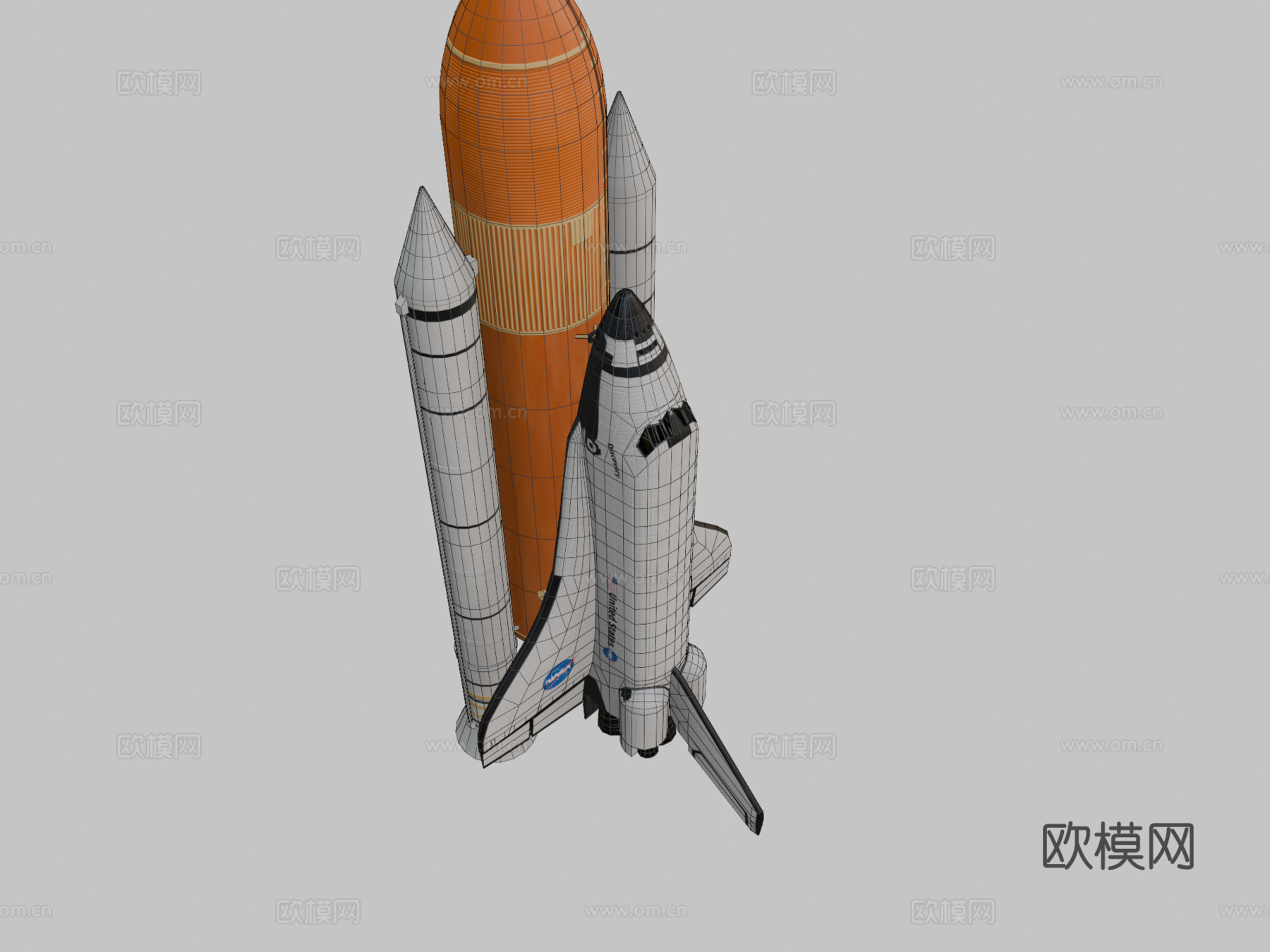 航天飞机3d模型下载（渲染图2）