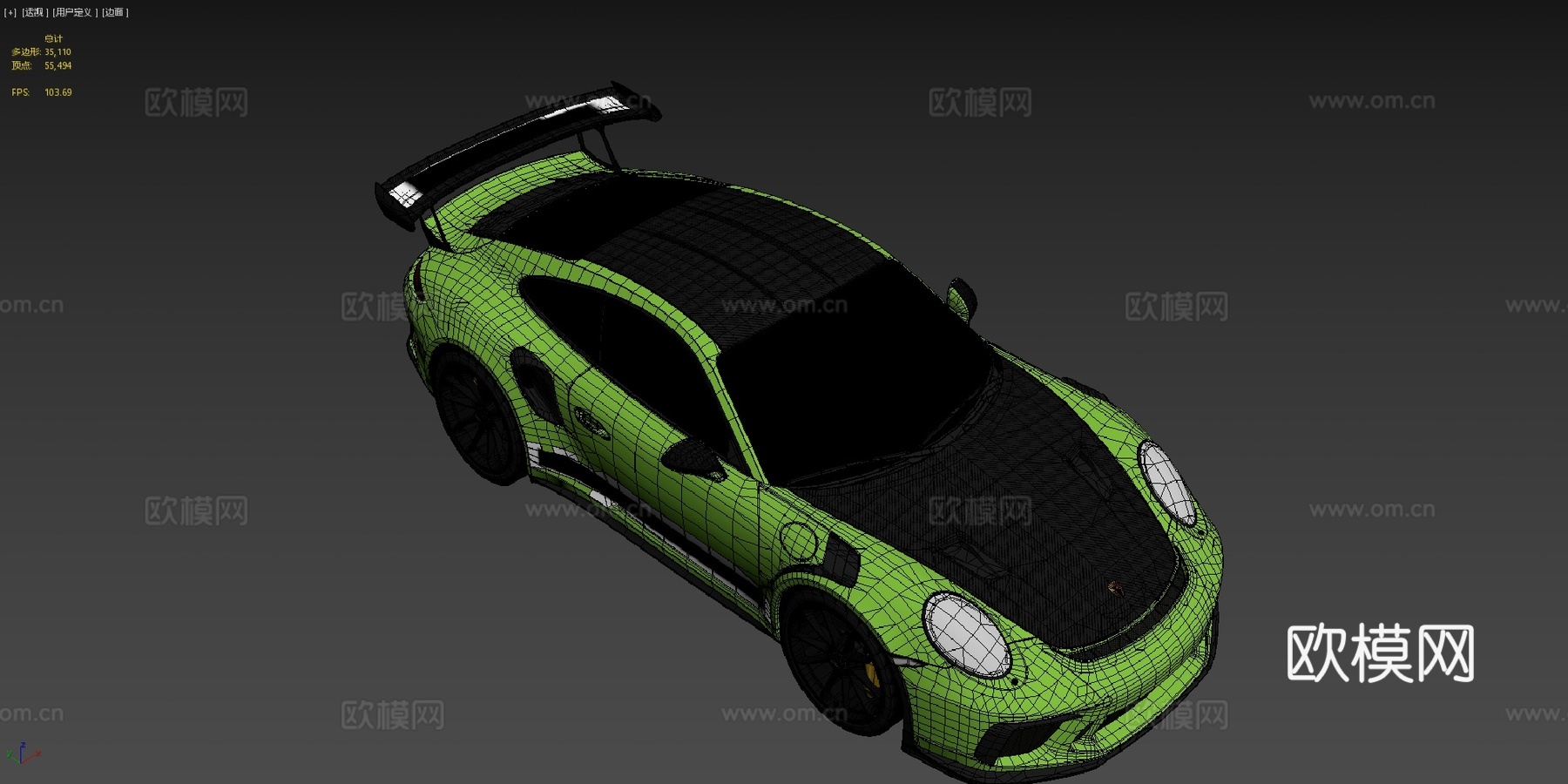 保时捷911（991-2）GT3 R.S.魏斯阿赫套件3d模型下载（渲染图4）