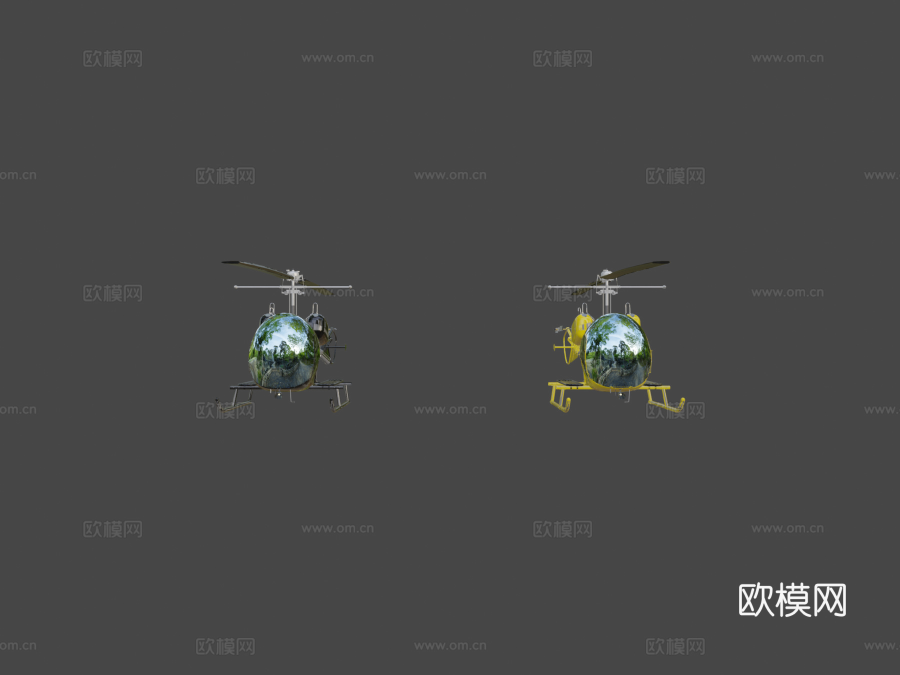 直升机贝尔473d模型下载（渲染图7）