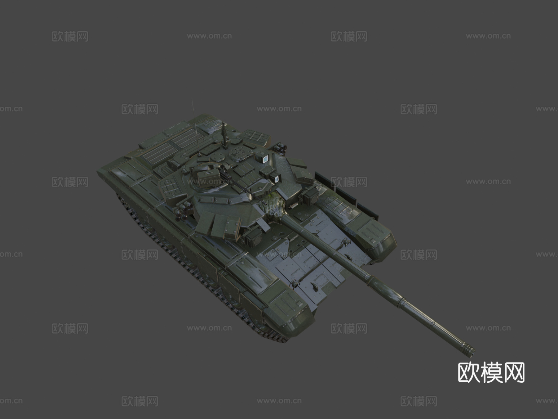 俄罗斯 T-90 主战坦克3d模型下载（渲染图7）