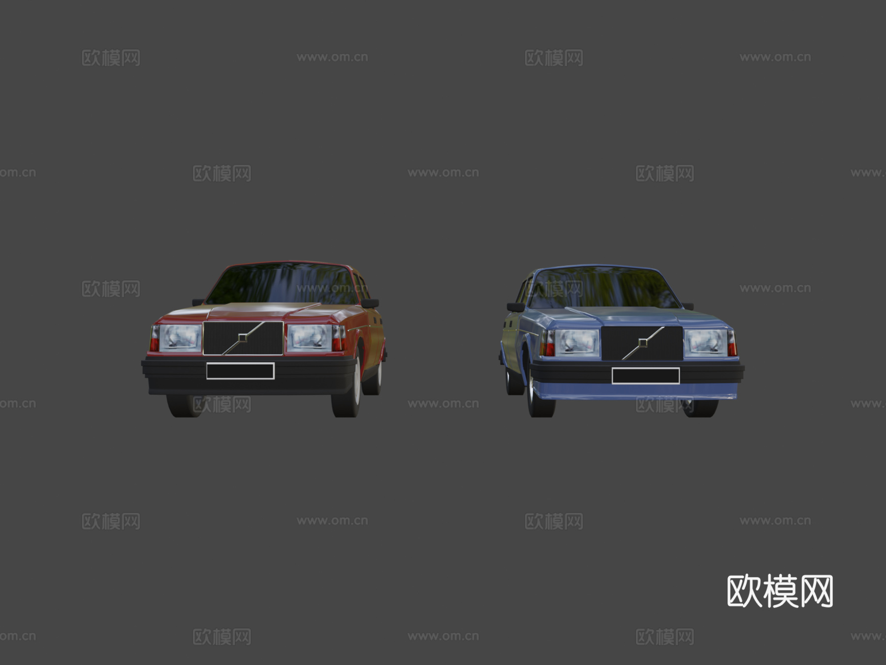 沃尔沃240风格轿车可下载3d模型下载（渲染图6）