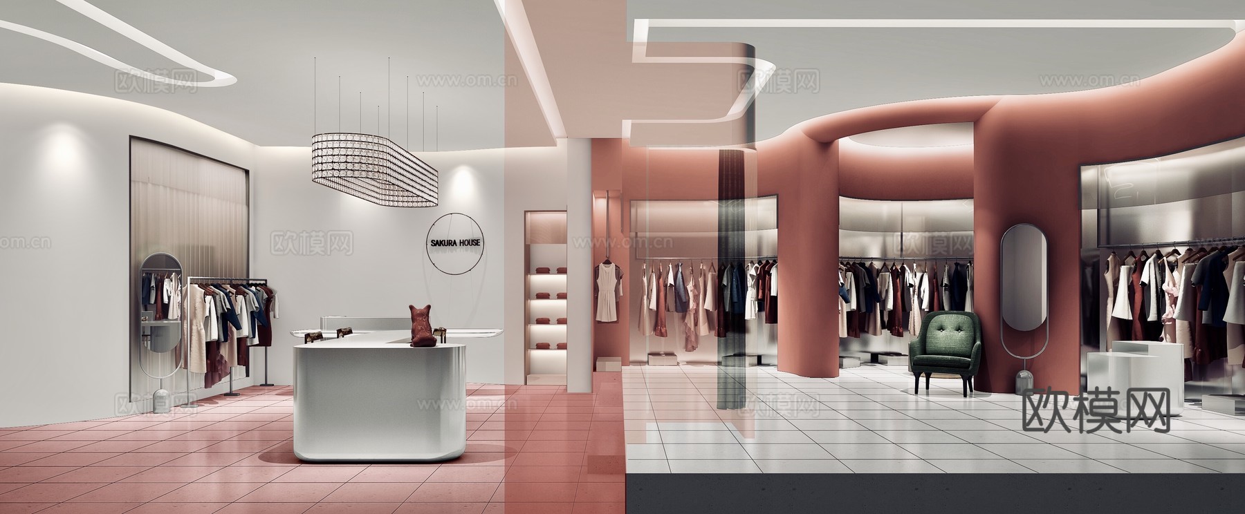 高档男装女装服装店 最新全套 效果图 施工图设计cad施工图