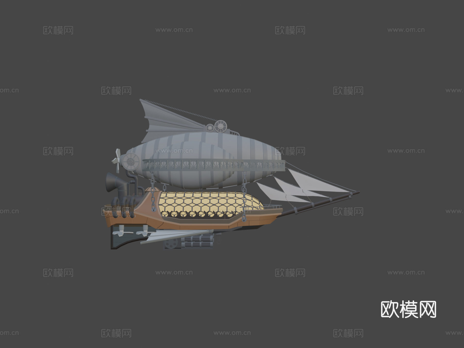 飞艇3d模型下载（渲染图8）
