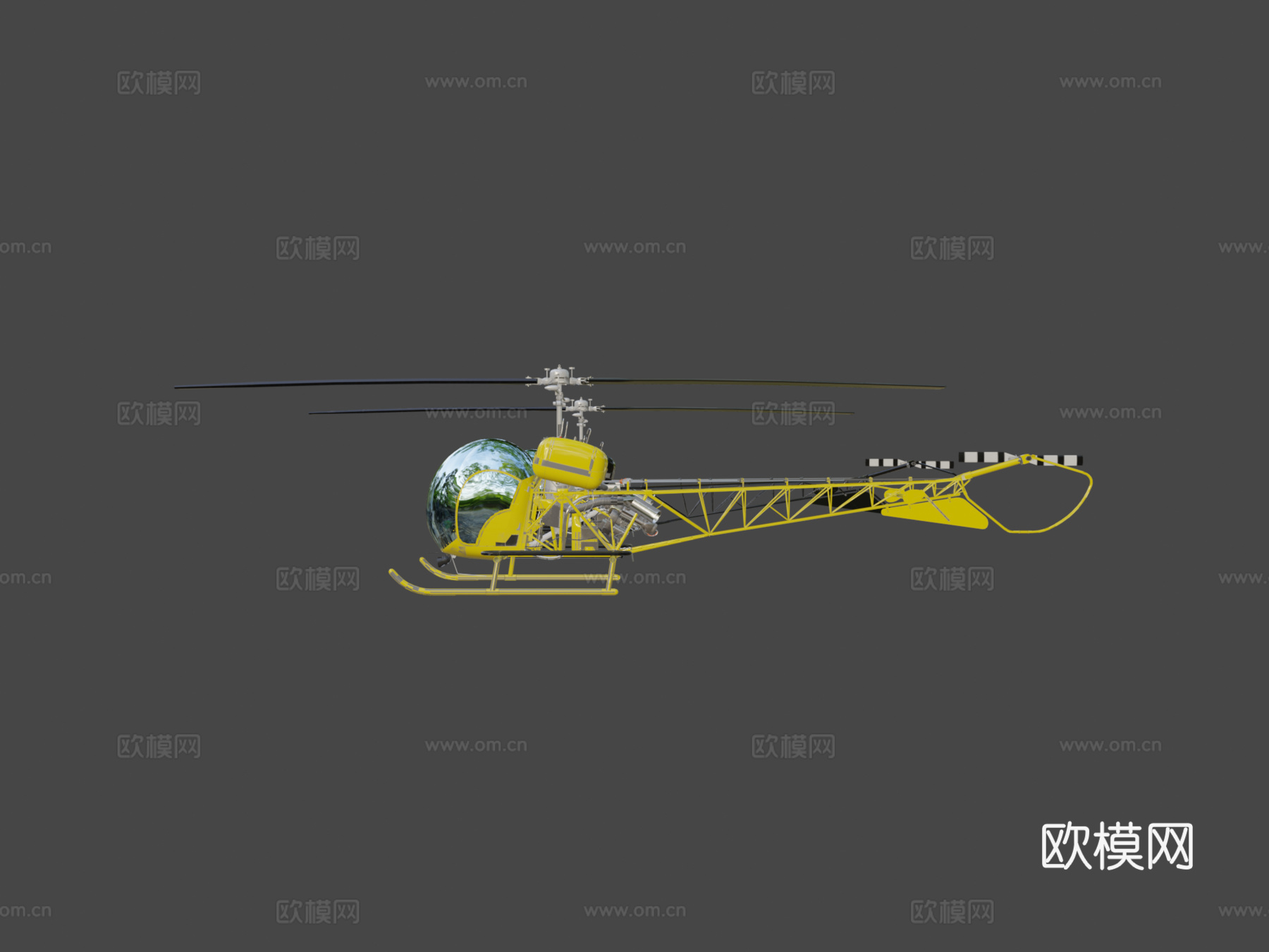 直升机贝尔473d模型下载（渲染图5）