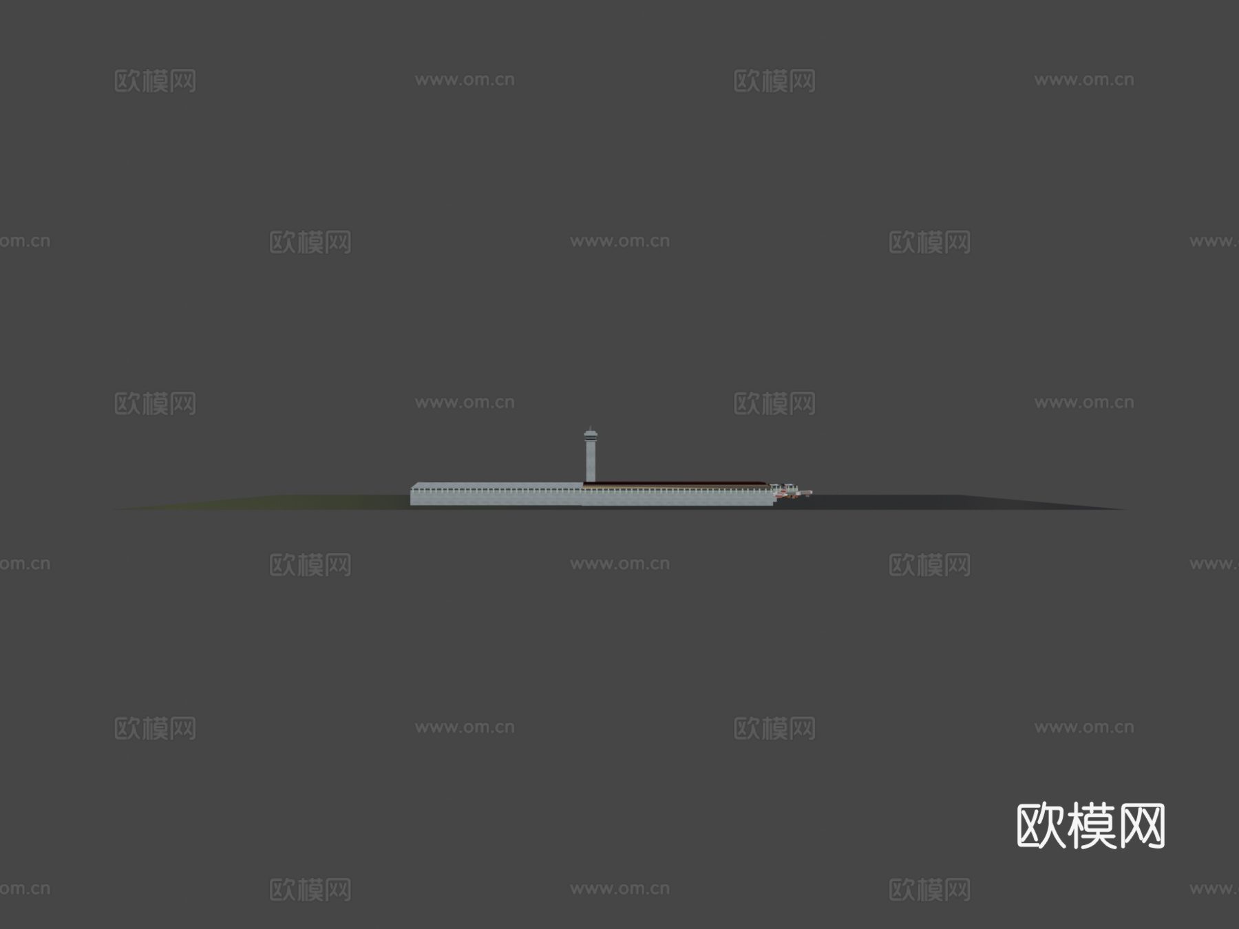 低多边形机场与飞机、地面车辆3d模型下载（渲染图6）