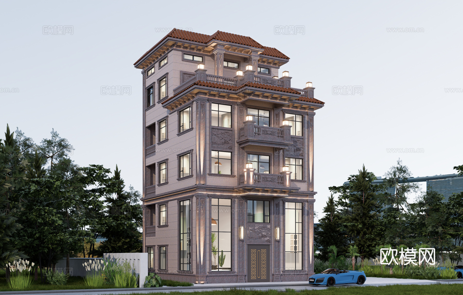 欧式别墅su模型su模型