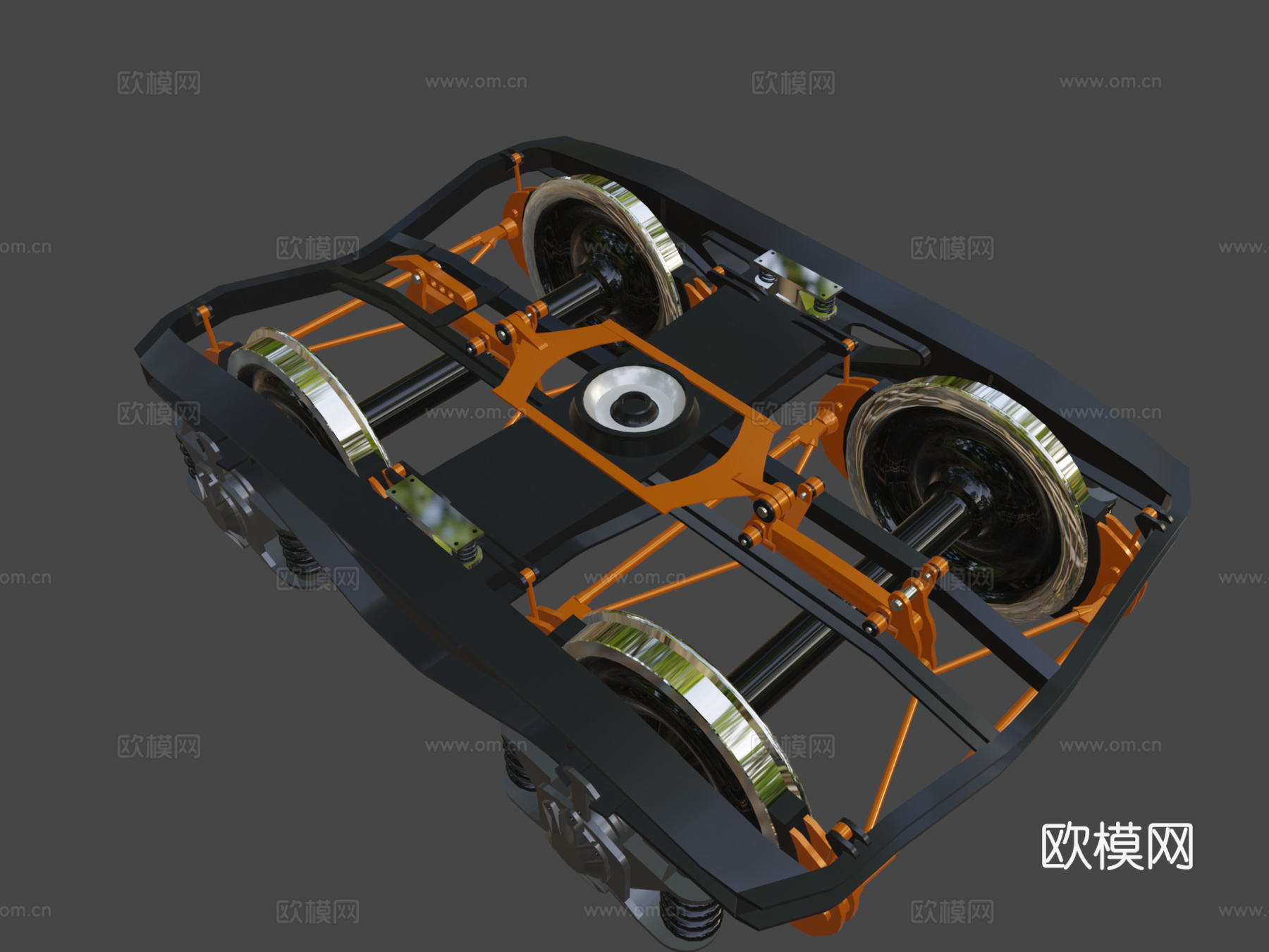 转向架 - Y25型3d模型下载（渲染图1）