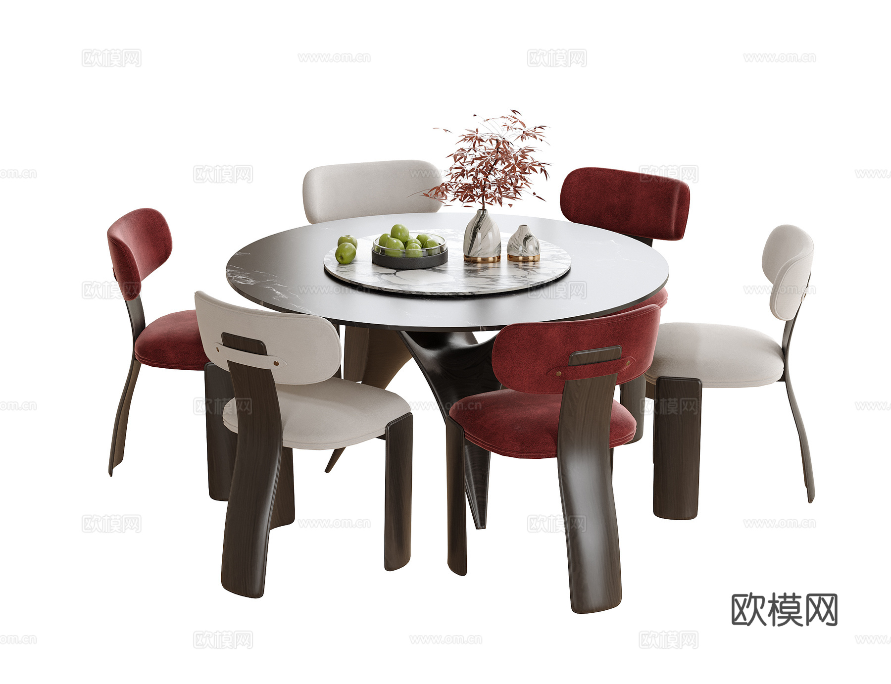 现代餐桌椅 餐椅su模型