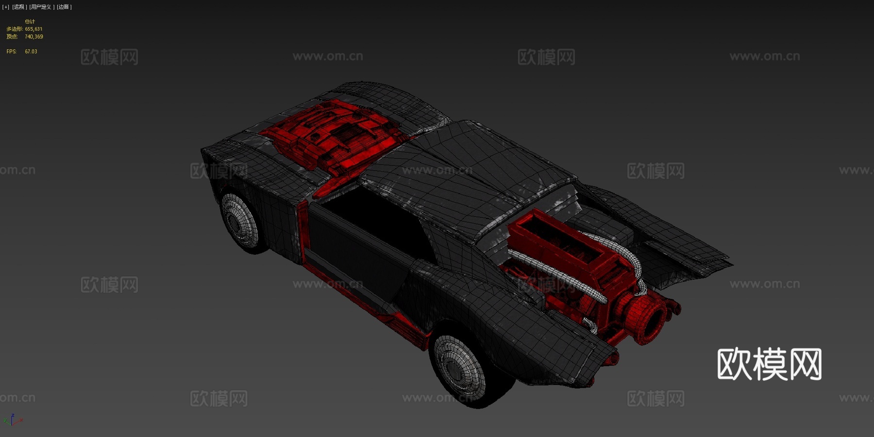 蝙蝠侠2022-蝙蝠车3d模型下载（渲染图4）