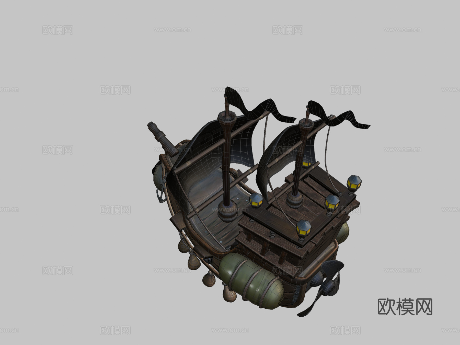 飞行海盗船3d模型下载（渲染图2）