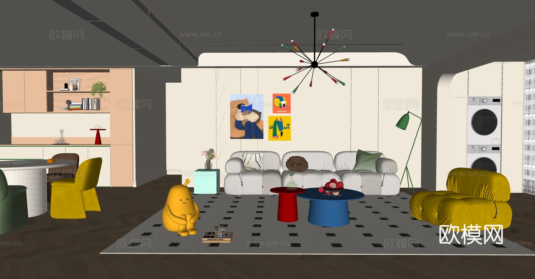 多巴胺客厅su模型