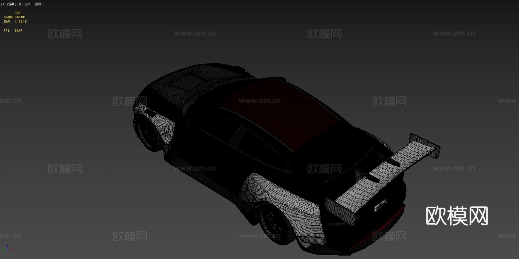 奥迪 RS E-Tron 宽体3d模型下载（渲染图4）