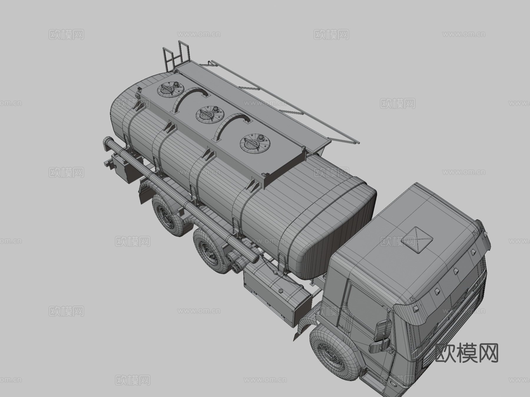 通用油罐车3d模型下载（渲染图3）