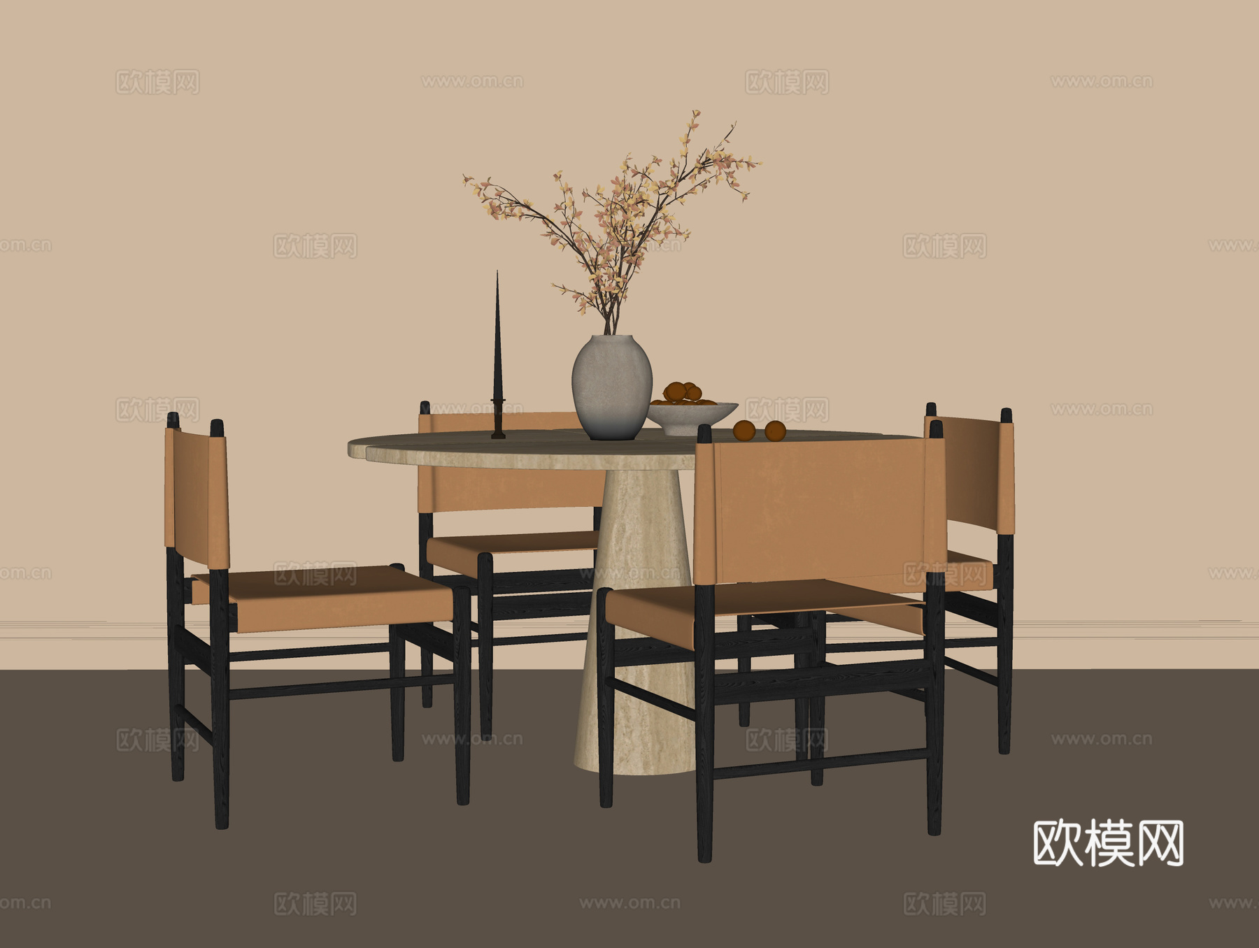 现代餐桌椅su模型