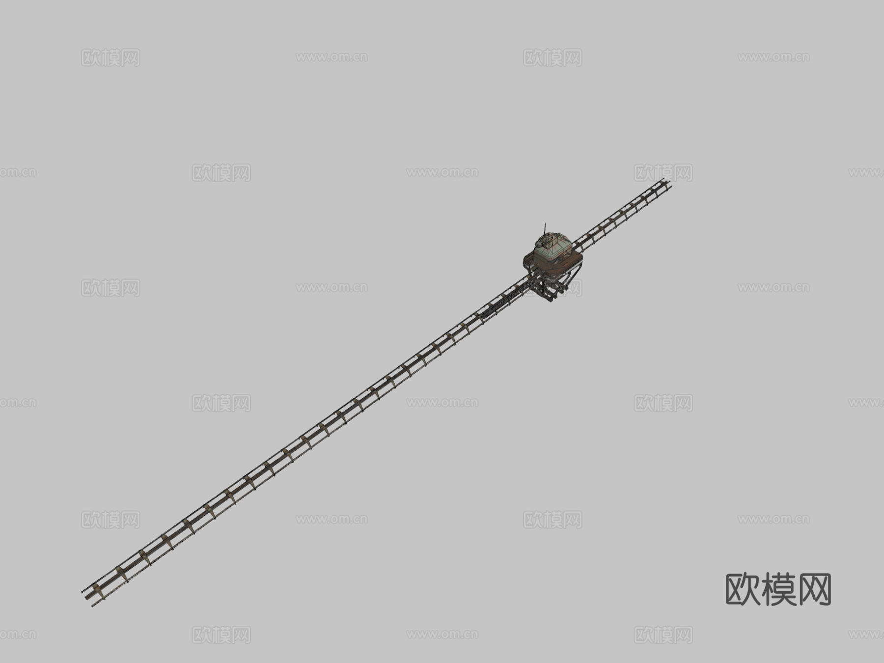 辐射-单轨列车+车站3d模型下载（渲染图2）