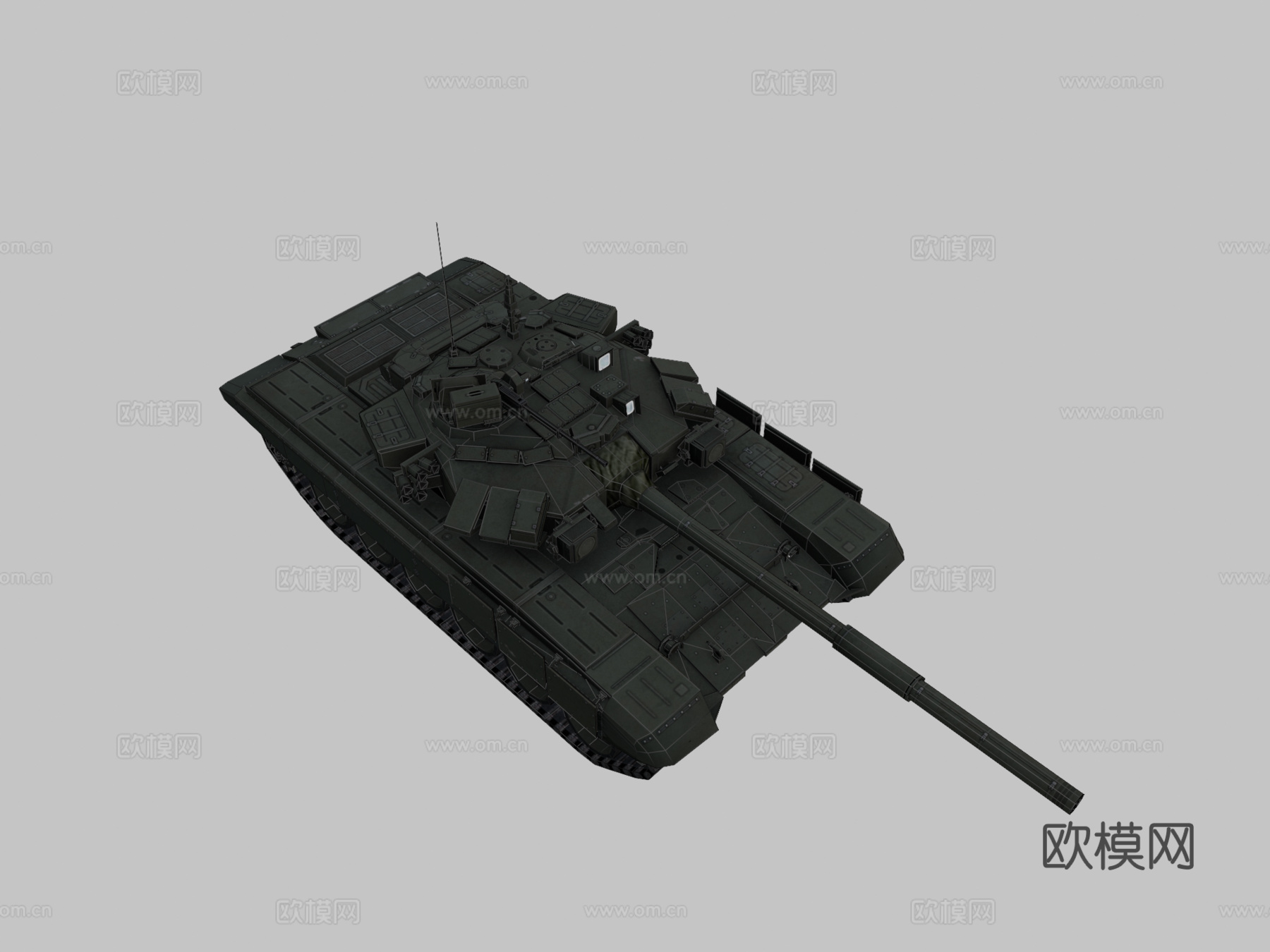 俄罗斯 T-90 主战坦克3d模型下载（渲染图2）