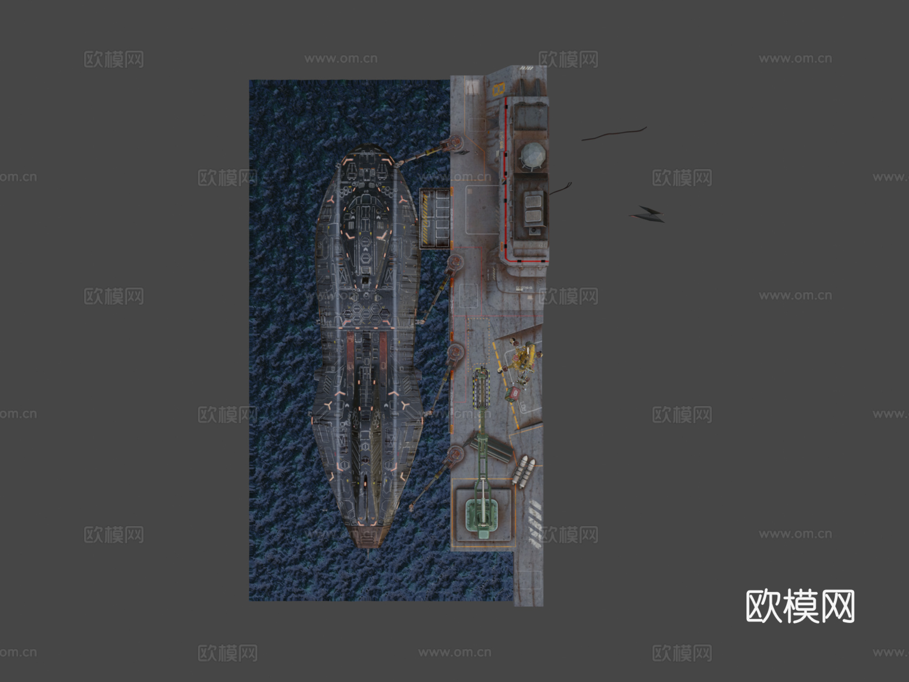 科幻潜艇=类型-9=级3d模型下载（渲染图7）