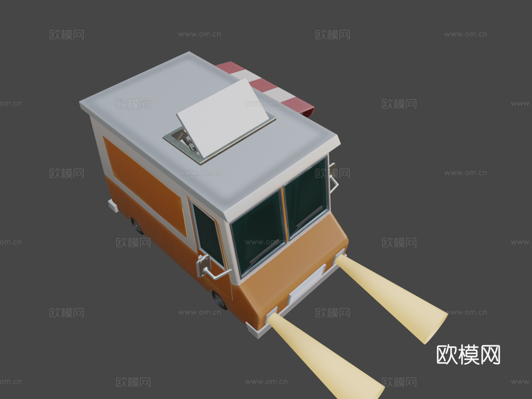 风格化食品卡车 #Sketchfab每周挑战3d模型下载（渲染图8）