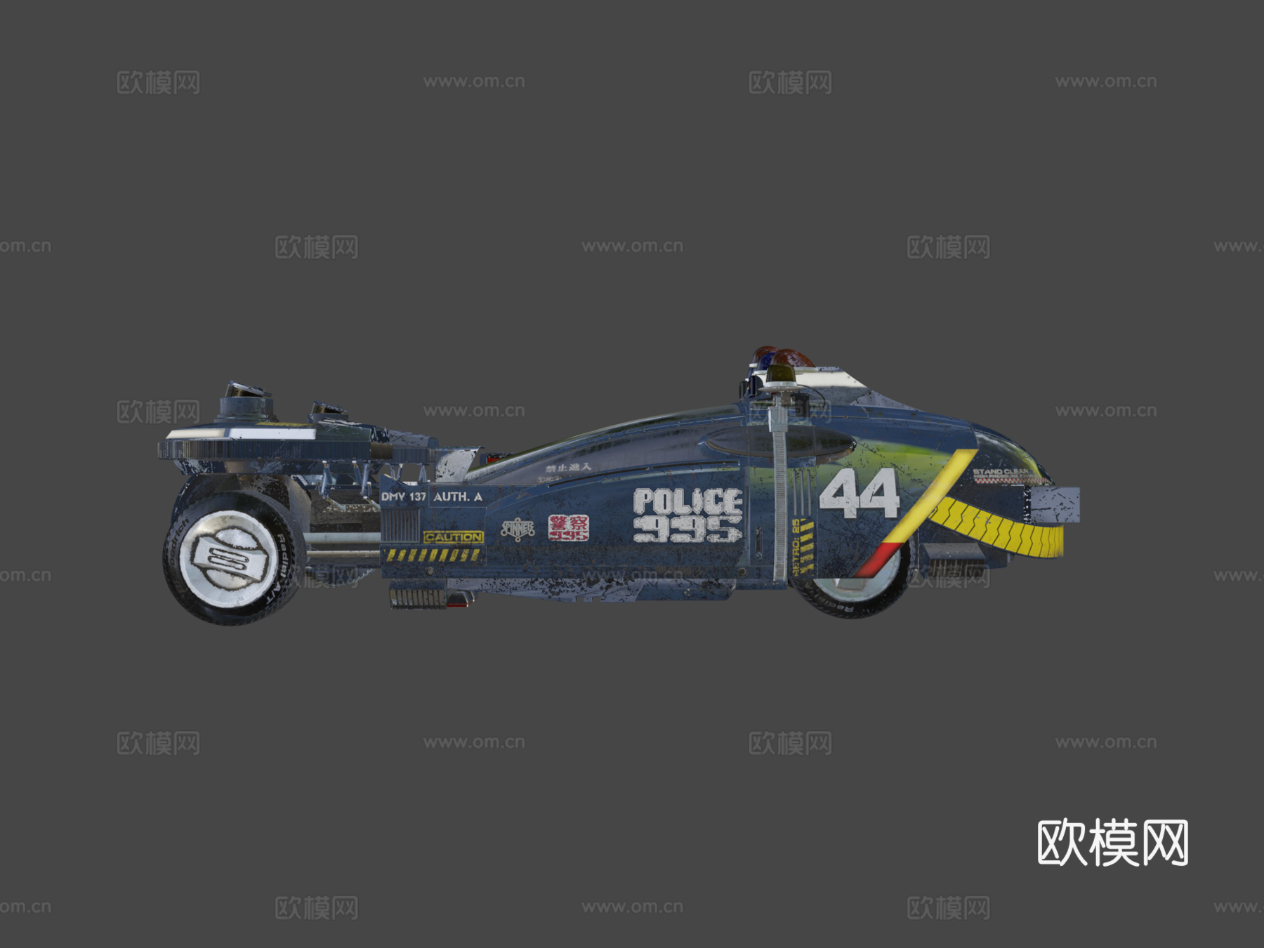 洛杉矶 2019 - 警用旋转车 (高多边形)3d模型下载（渲染图6）