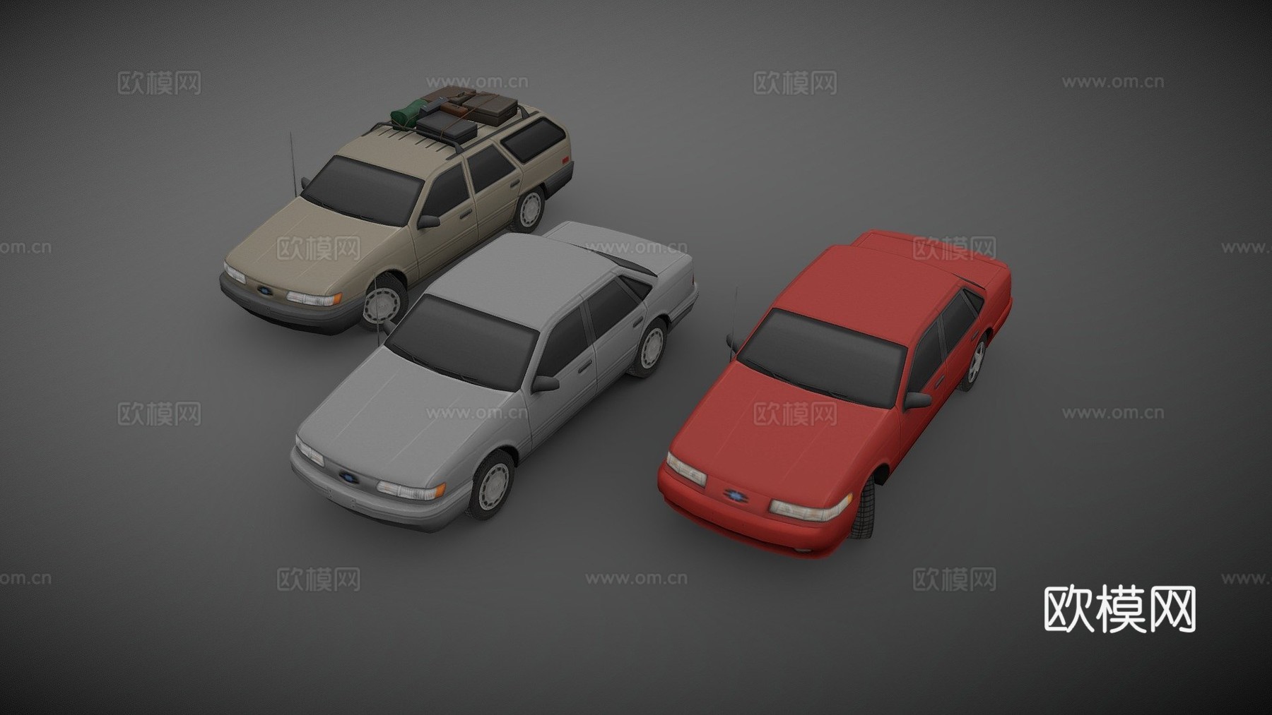 '93福特金牛座3d模型下载（渲染图1）