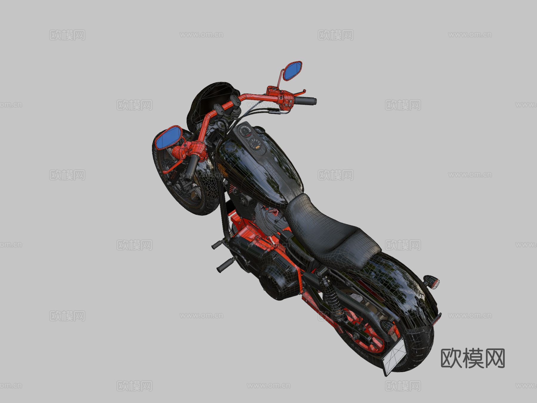 哈雷戴维森FXDLS戴纳低骑手S3d模型下载（渲染图2）