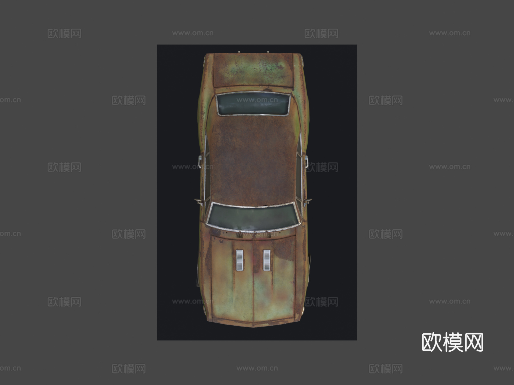 生锈的1960年代肌肉车3d模型下载（渲染图8）