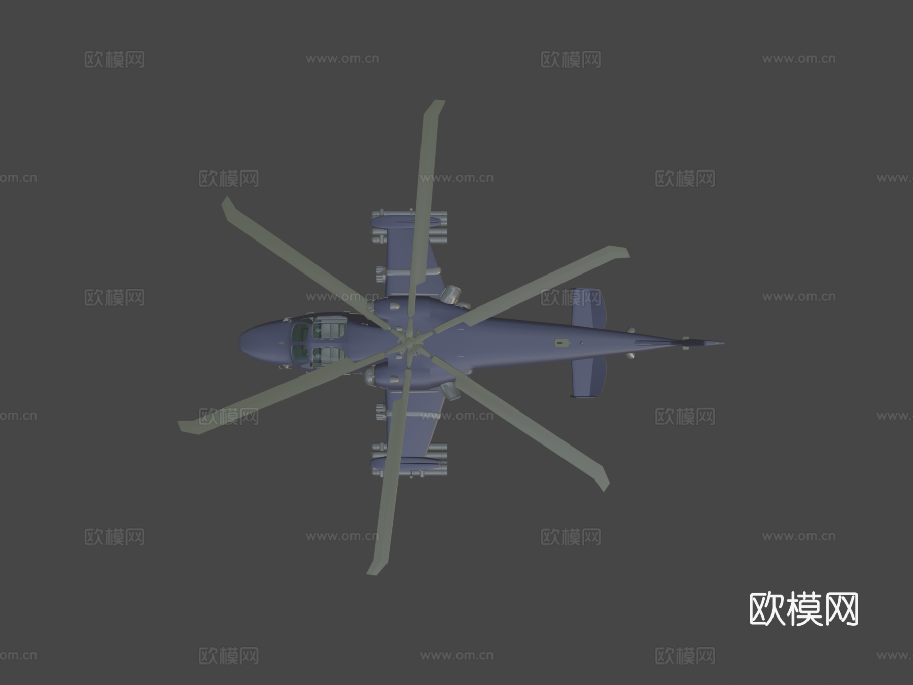 卡-52短吻鳄俄罗斯直升机卡莫夫3d模型下载（渲染图6）