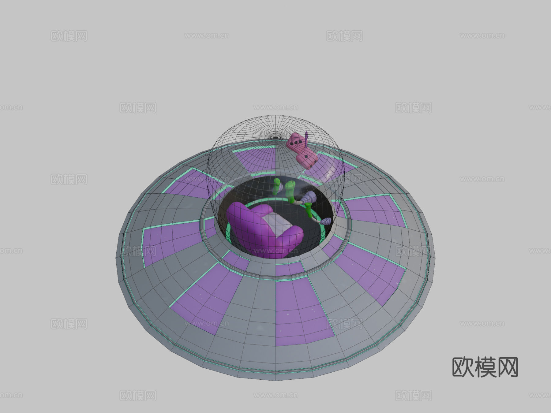 不明飞行物3d模型下载（渲染图2）