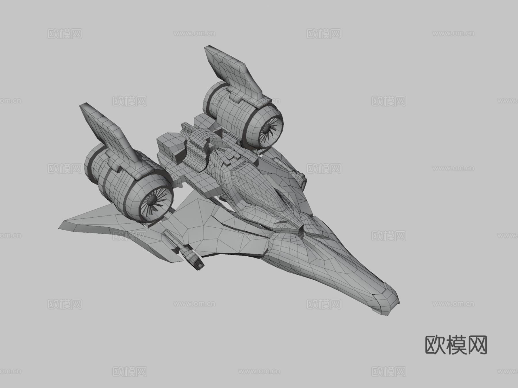 A-IR机翼 - 反抗军灰色皮肤3d模型下载（渲染图3）