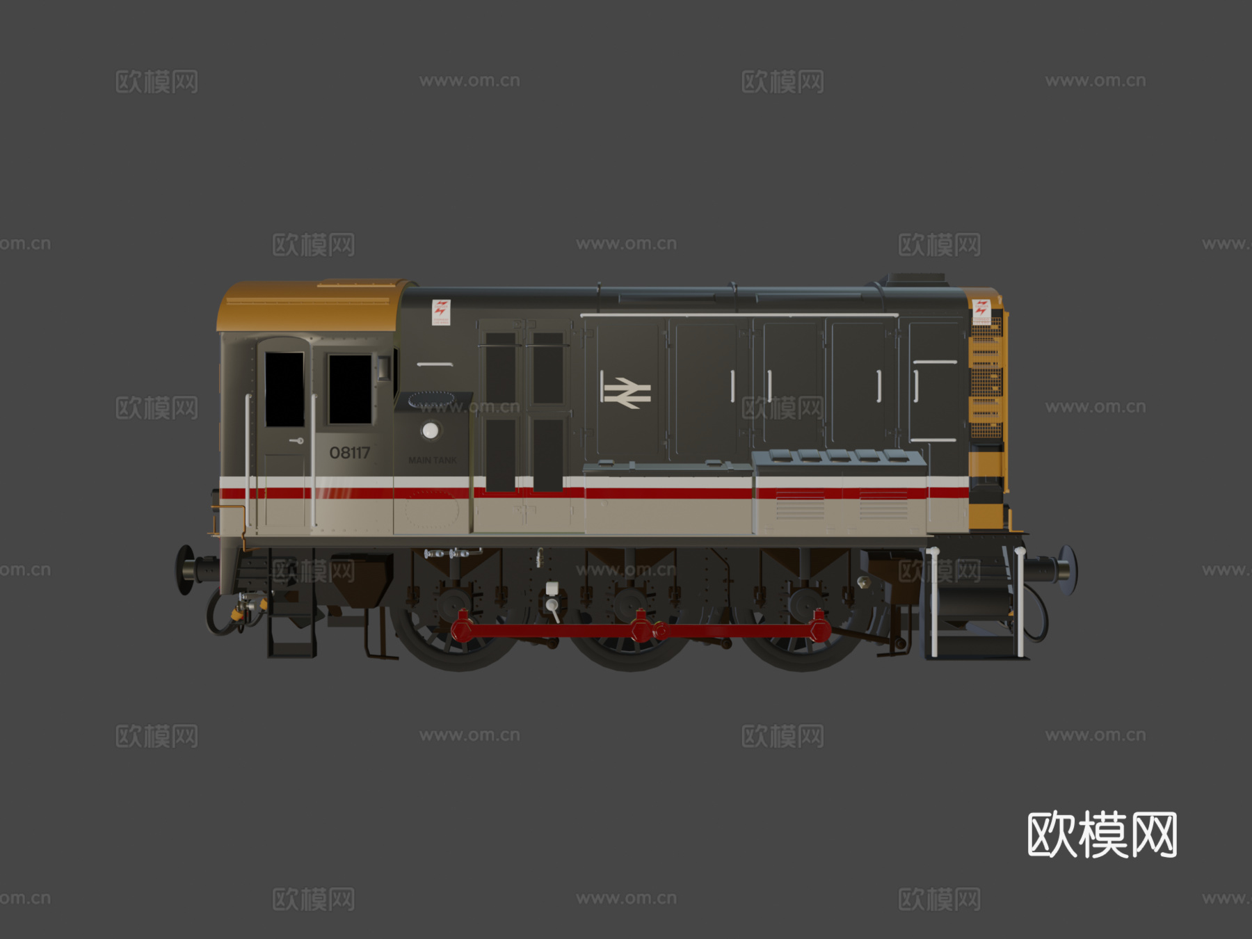 火车-BR08级调车机车燕子涂装3d模型下载（渲染图7）