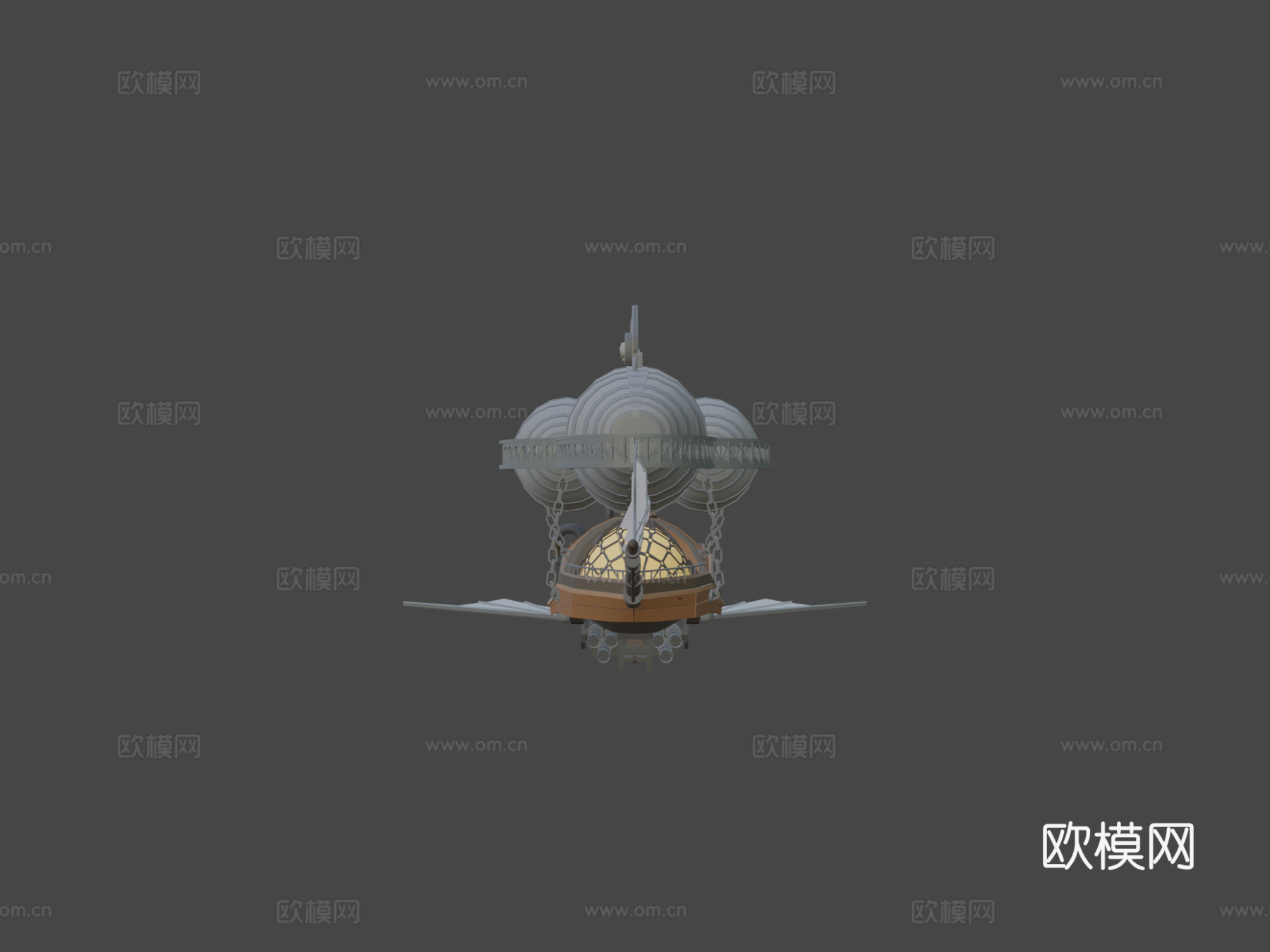 飞艇3d模型下载（渲染图6）