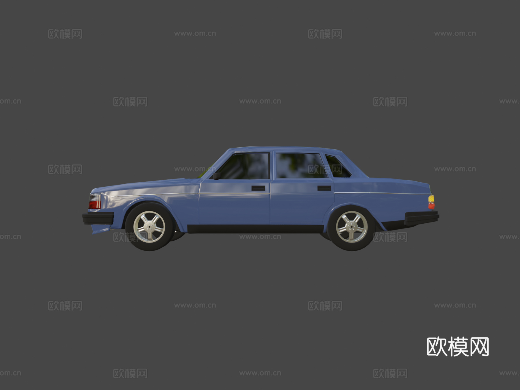 沃尔沃240风格轿车可下载3d模型下载（渲染图5）