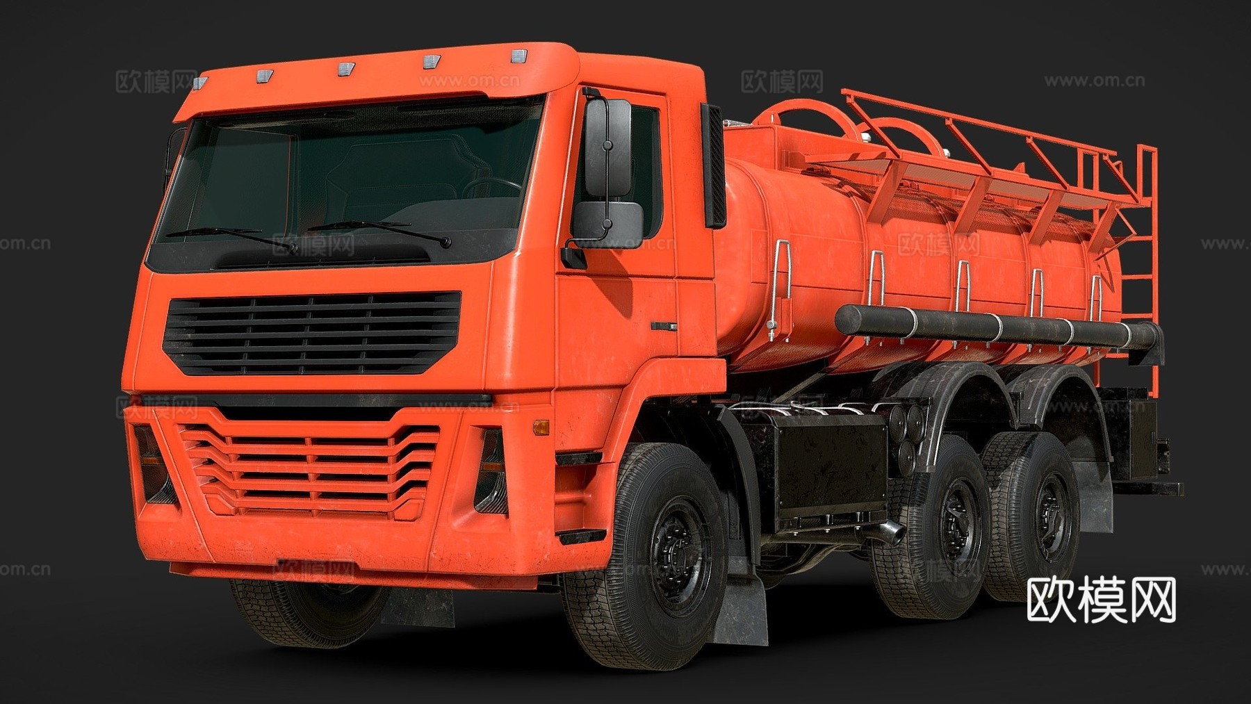 通用油罐车3d模型下载（渲染图1）