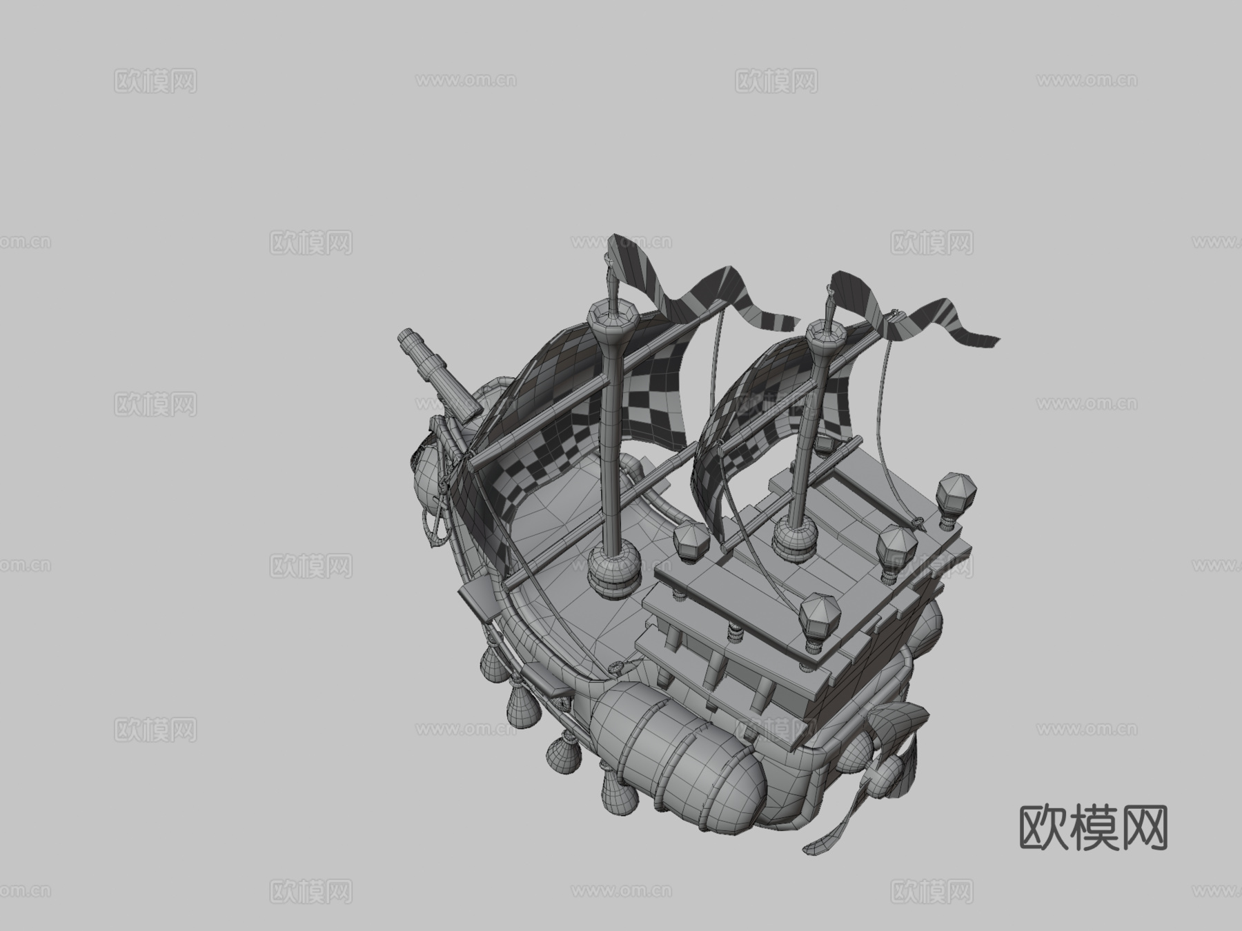 飞行海盗船3d模型下载（渲染图3）