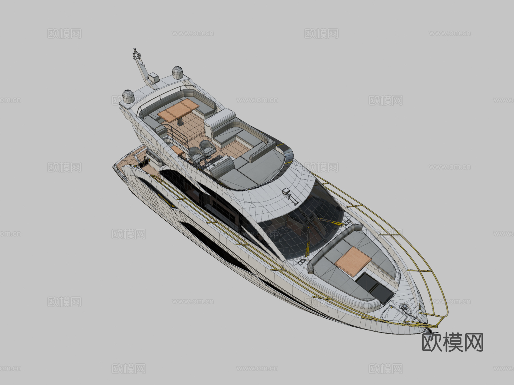 游艇3d模型下载（渲染图2）