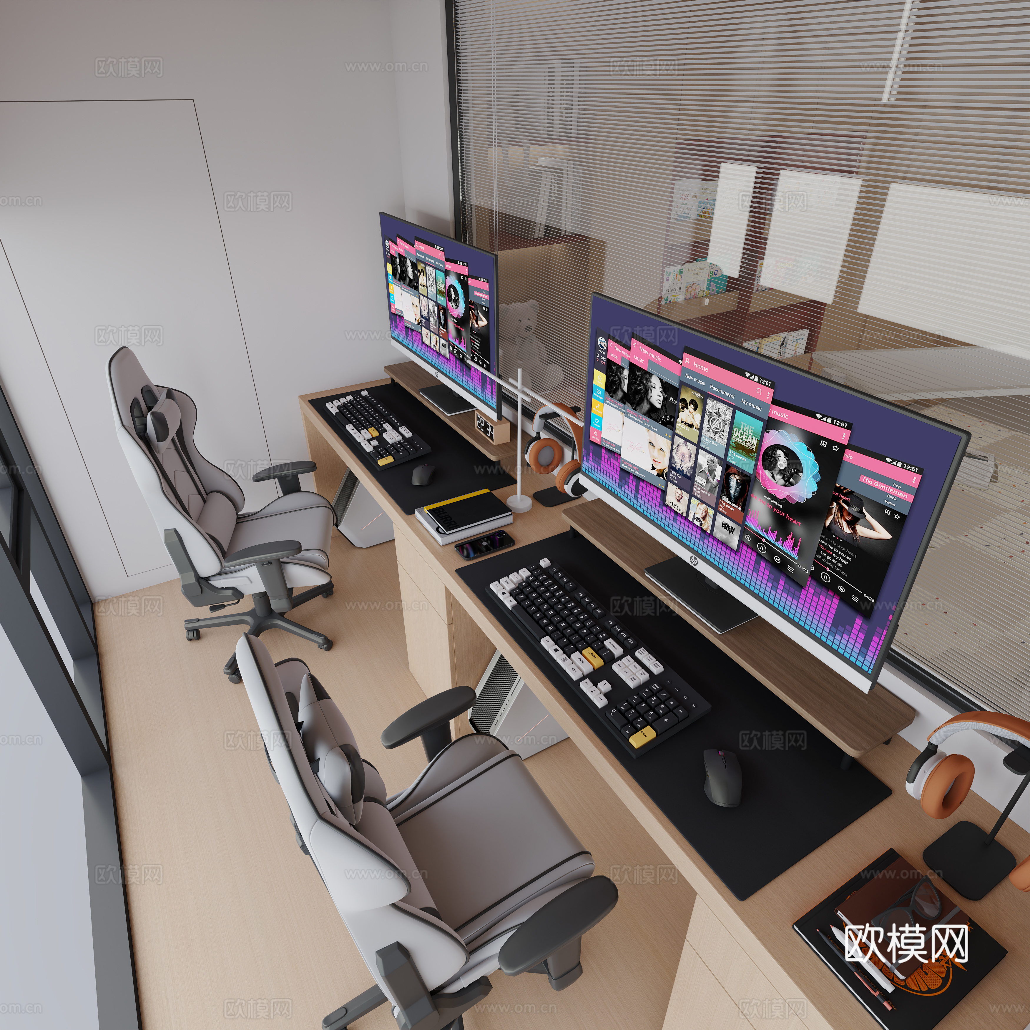 极简电竞室3d模型下载