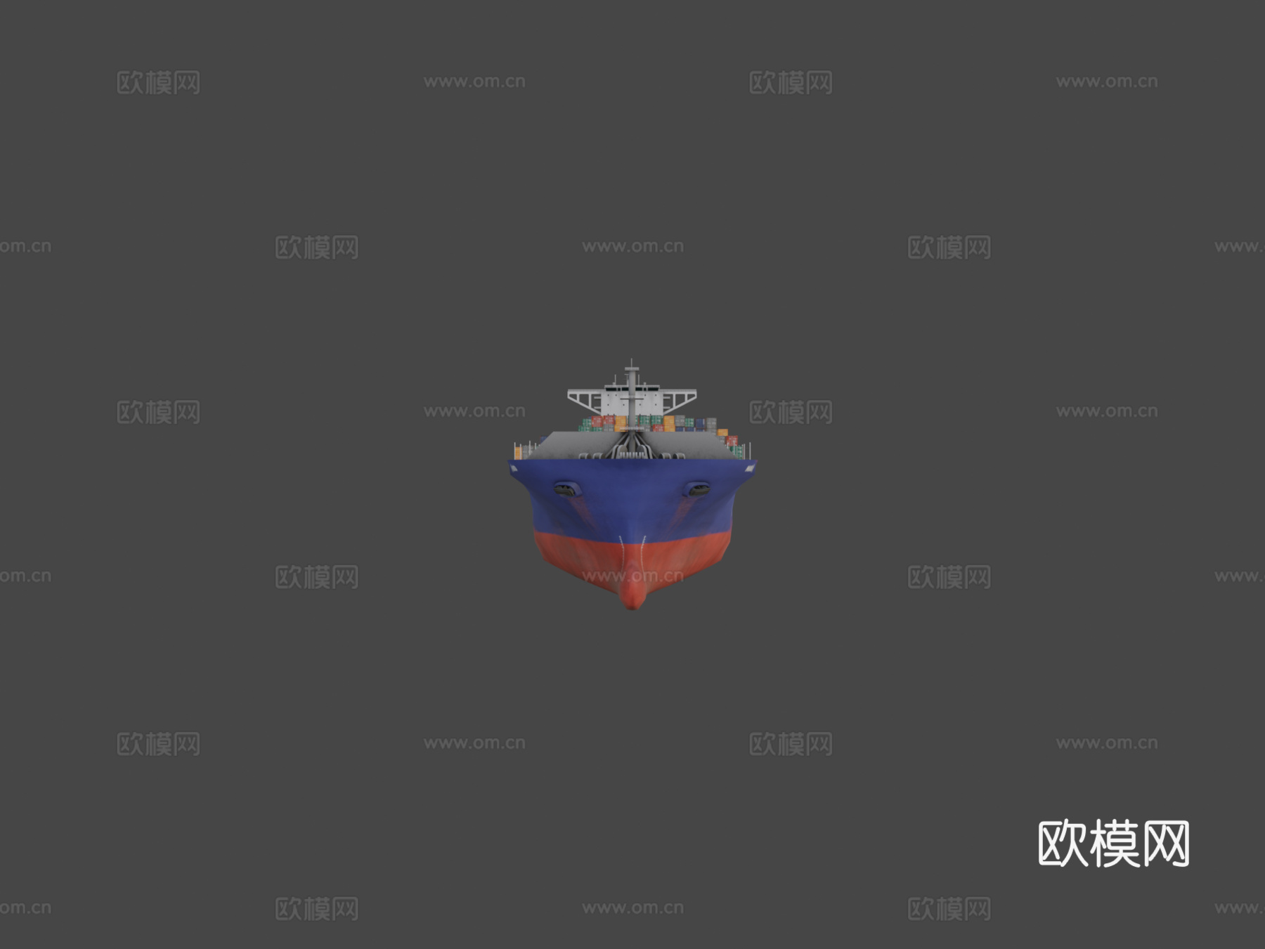 集装箱船3d模型下载（渲染图5）
