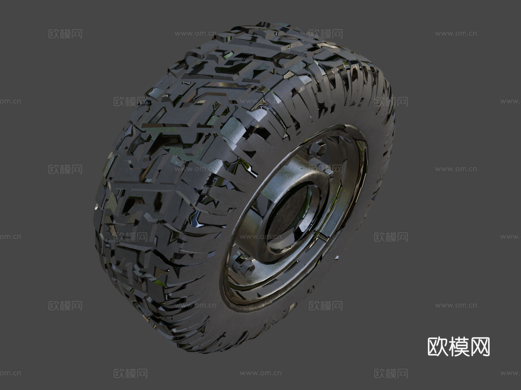 简单高多边形轮毂3d模型下载（渲染图8）