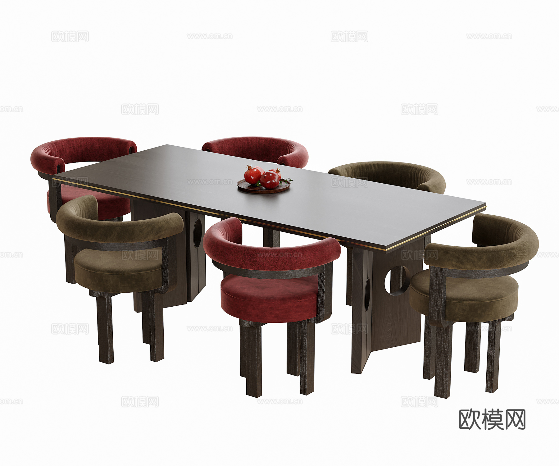 现代餐桌椅 餐椅su模型